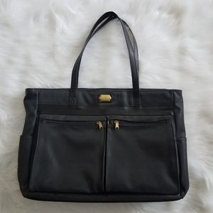 Black dressy zippered tote bag
